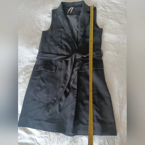 Anthropologie Mini Dress | Black Vest | Sleeveless Blazer | Size XS| - Picture 9 of 14